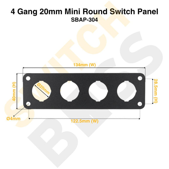 4 Gang 20mm Mini Round Switch Panel