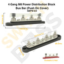 Sizing Guide 4 Gang M8 Power Distribution Block Bus Bar (Push On Cover)