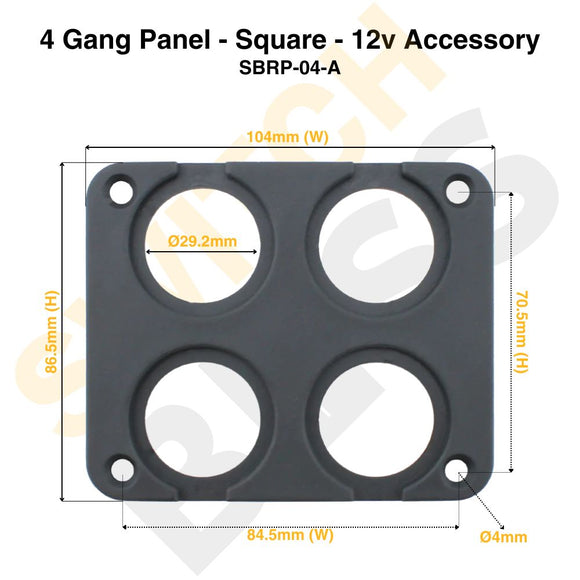 4 Gang Panel - Square - 12V Accessory