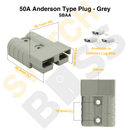 50A Anderson Type Plug - Grey-15