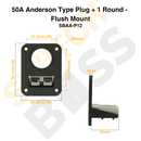 50A Anderson Type Plug + 1 Round - Flush Mount-9