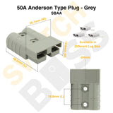 50A Anderson Type Plug - Grey
