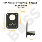 50A Anderson Type Plug + 1 Round - Flush Mount