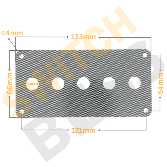 5 Gang Toggle Switch Panel Carbon