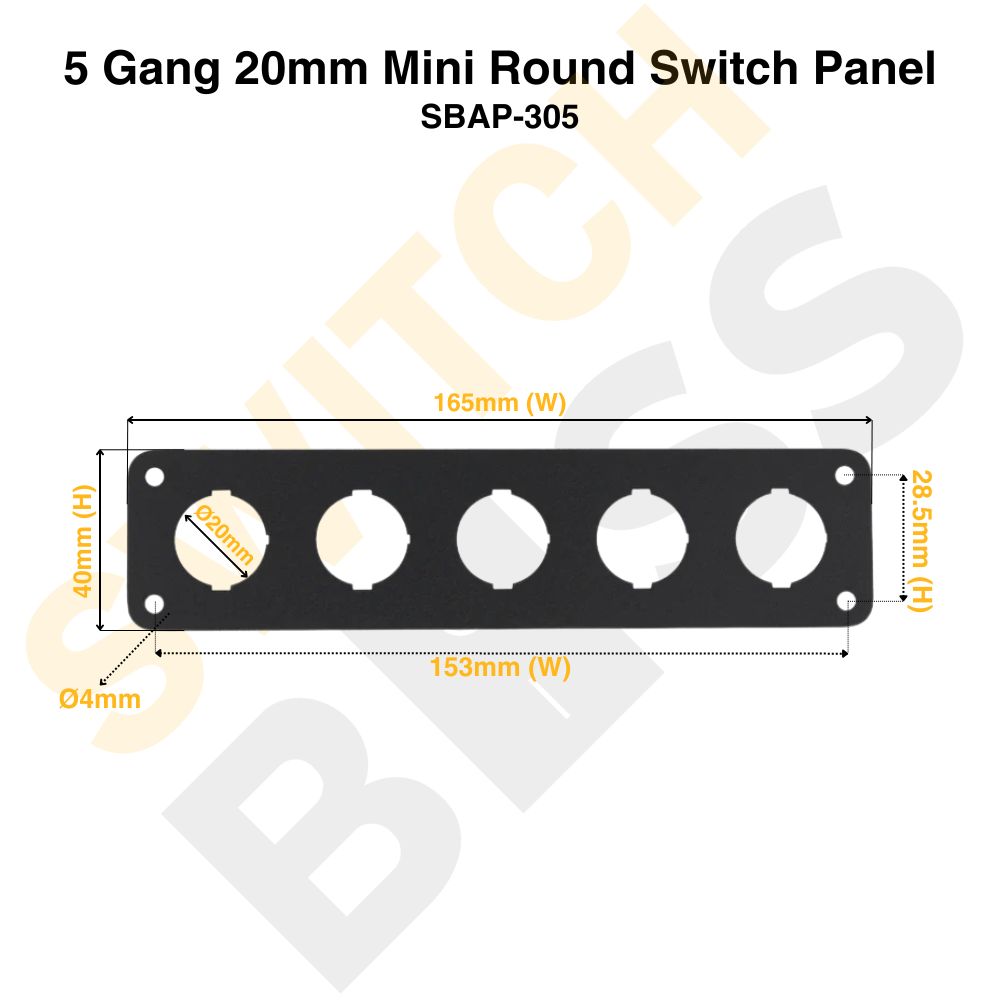 5 Gang 20mm Mini Round Switch Panel