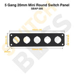 5 Gang 20mm Mini Round Switch Panel