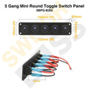 Sizing Guide 5 Gang Mini Round Toggle Switch Panel