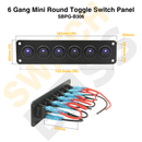 6 Gang Mini Round Toggle Switch Panel-8