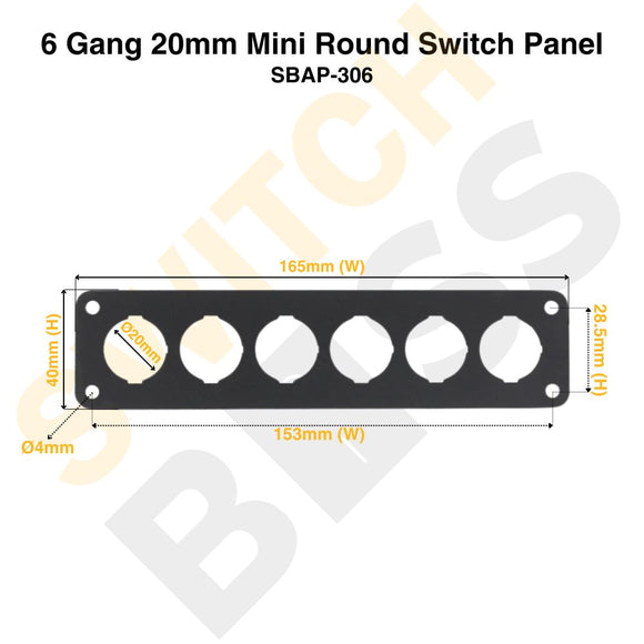 6 Gang 20mm Mini Round Switch Panel