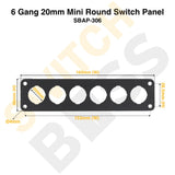6 Gang 20mm Mini Round Switch Panel
