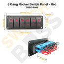 6 Gang Rocker Switch Panel - Red-11