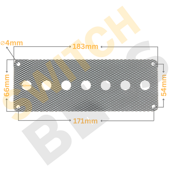 7 Gang Toggle Switch Panel Carbon