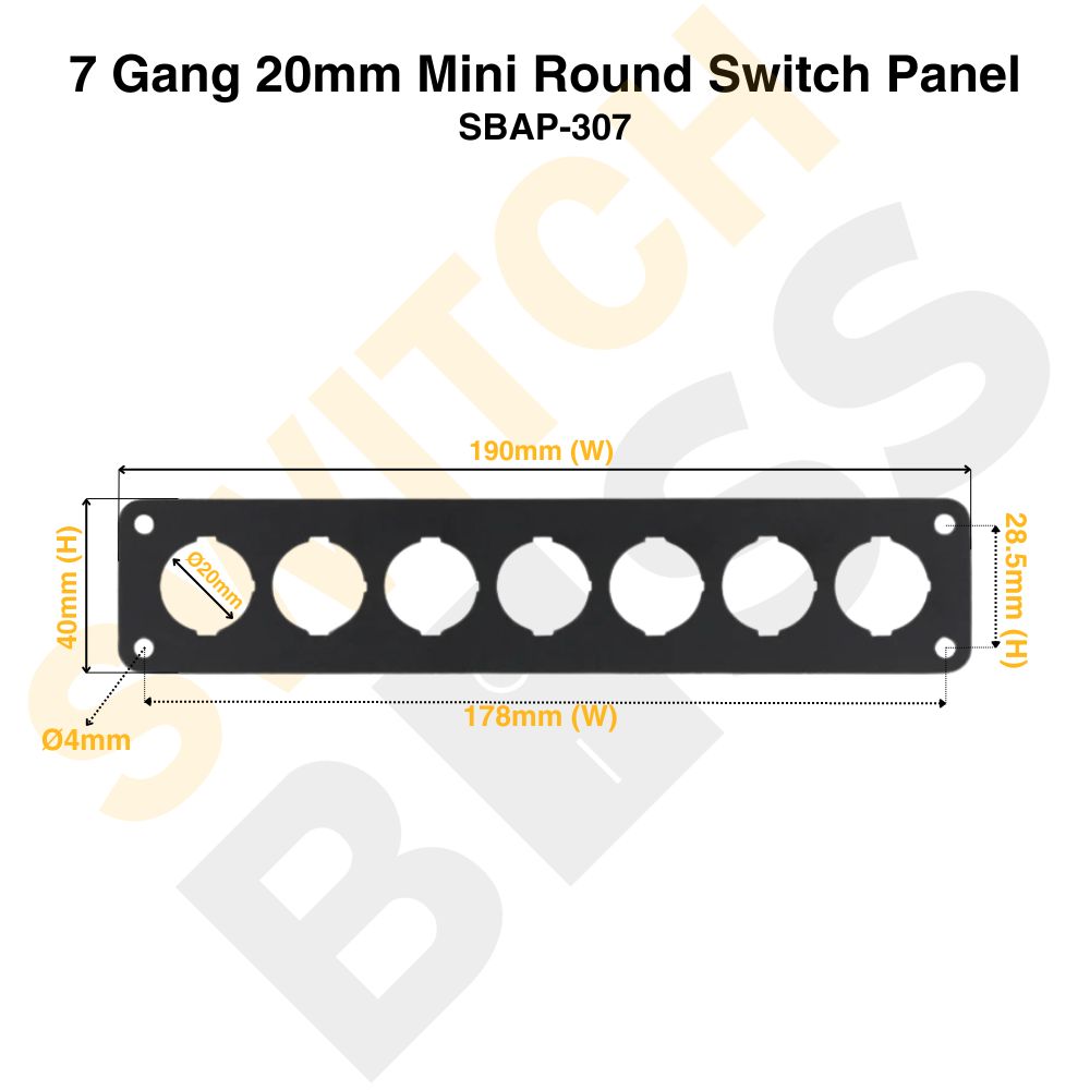 7 Gang 20mm Mini Round Switch Panel