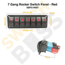 Sizing Guide 7 Gang Rocker Switch Panel - Red