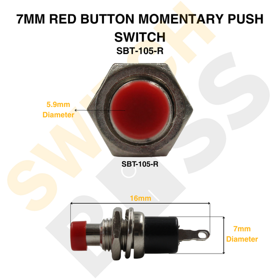 7mm Red Button Momentary Push Switch