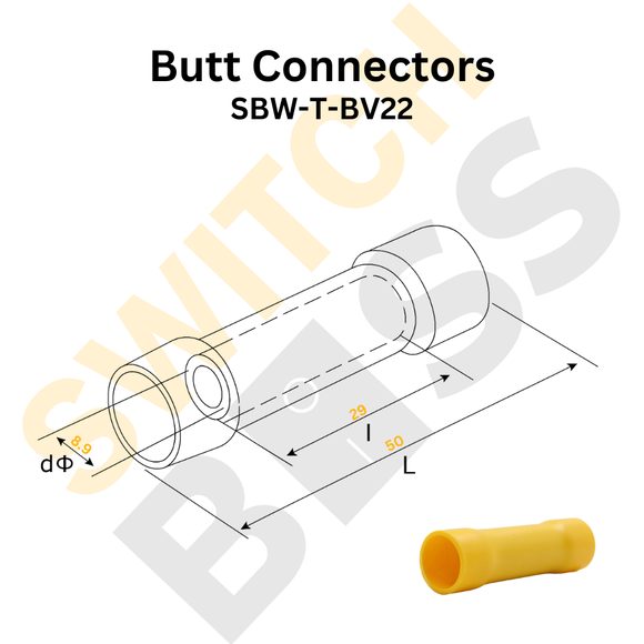 Insulated Crimp Butt Connectors