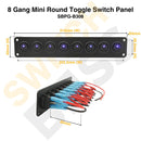 8 Gang Mini Round Toggle Switch Panel-8