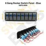 8 Gang Rocker Switch Panel - Blue