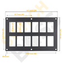 Aluminium 12 Gang Panel - Rocker Switch-2