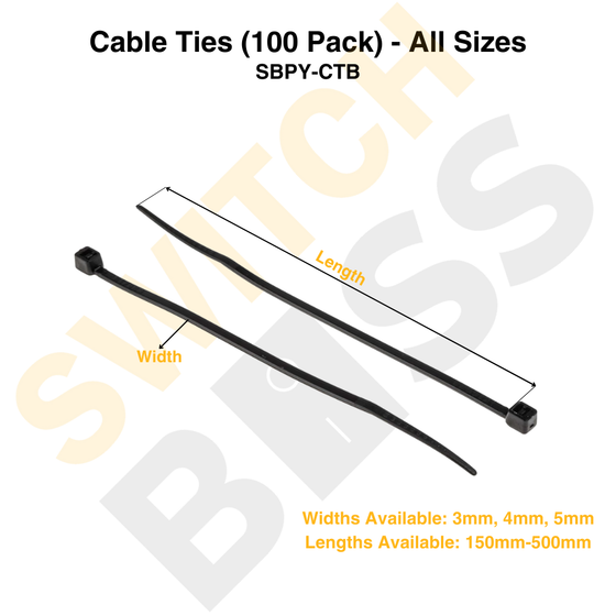 Cable Ties (100 Pack) - All Sizes