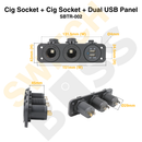 Cig Socket + Cig Socket + Dual USB Panel-7