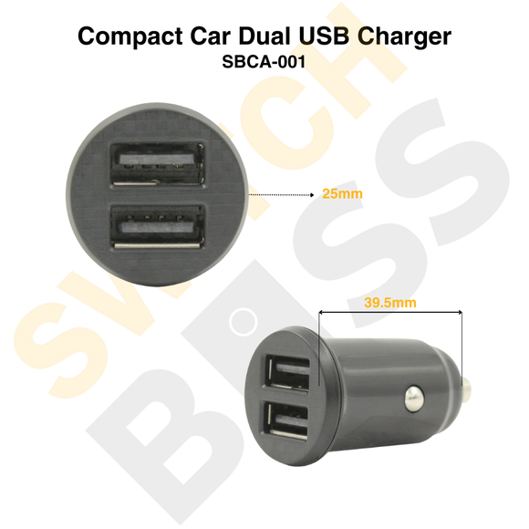Compact Car Dual USB Charger