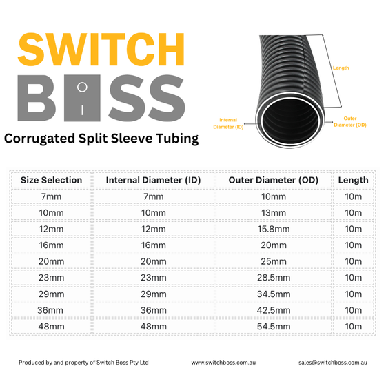 Corrugated Split Sleeve Tubing