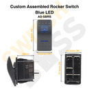 Custom Assembled Rocker Switch - Blue LED-2