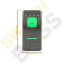 Custom Assembled Rocker Switch - Green LED-2