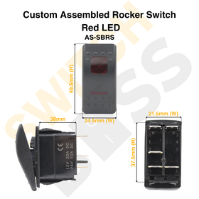 Custom Assembled Rocker Switch - Red LED - 0