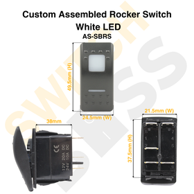 Custom Assembled Rocker Switch - White LED - 0