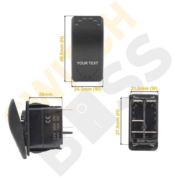 Custom Laser Etched Rocker Switch