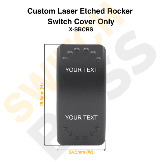Custom Laser Etched Rocker Switch Cover Only