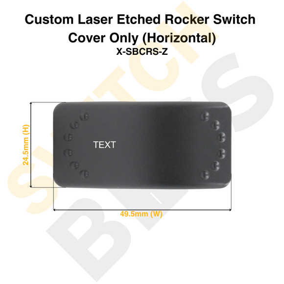 Custom Laser Etched Rocker Switch Cover Only (Horizontal)