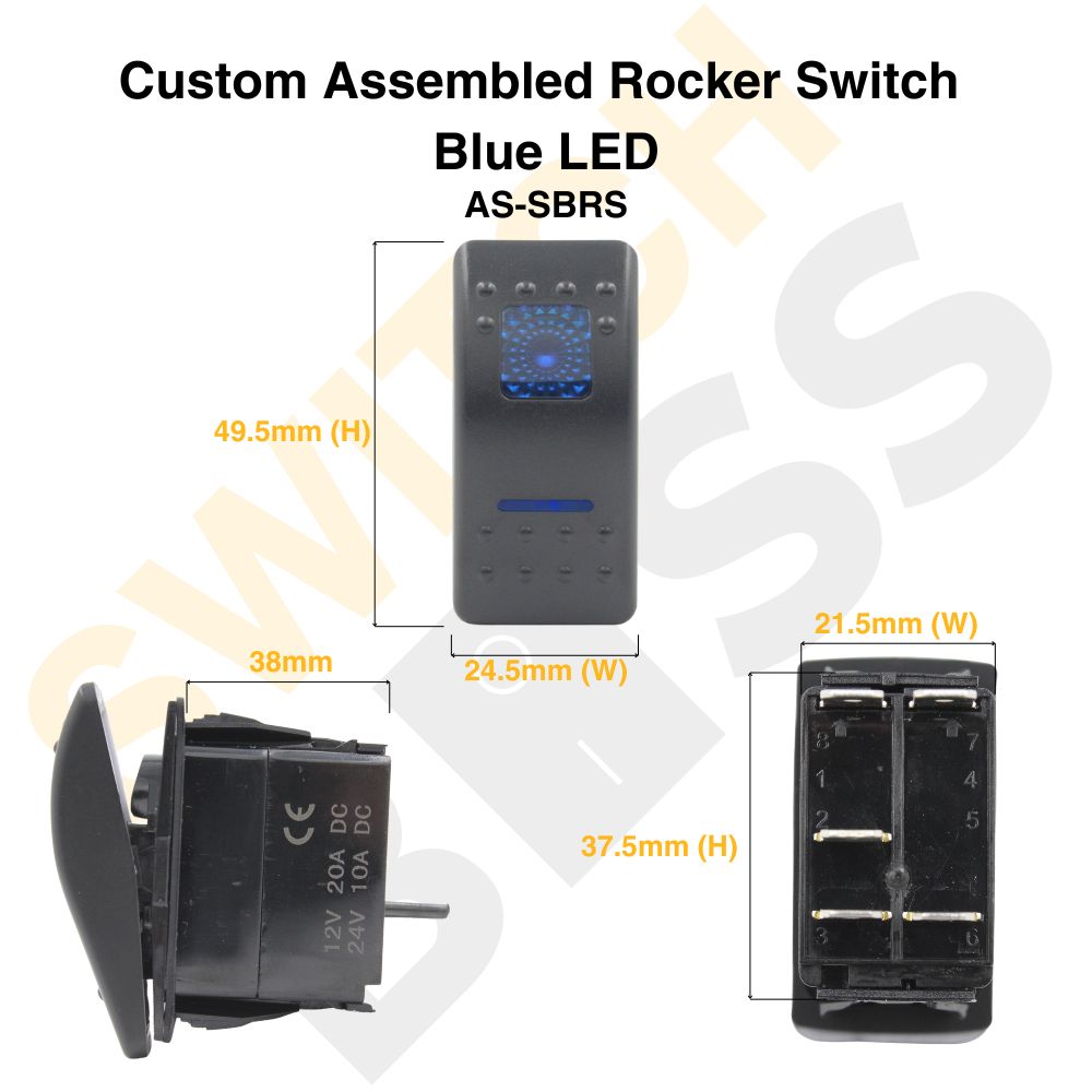 Custom Assembled Rocker Switch - Blue LED – Switch Boss