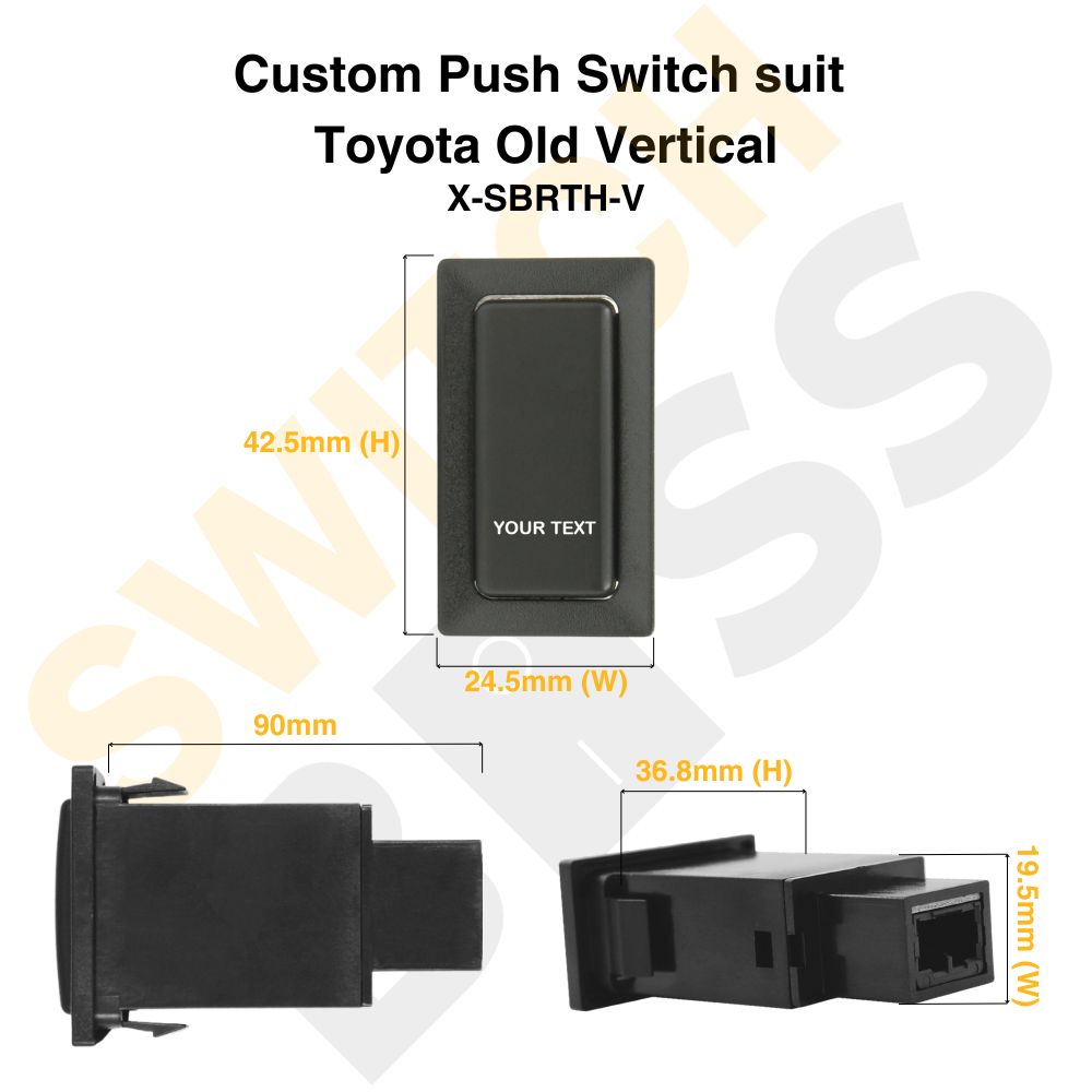 Push Switch suit Toyota Old Vertical - Green LED - 33 Styles