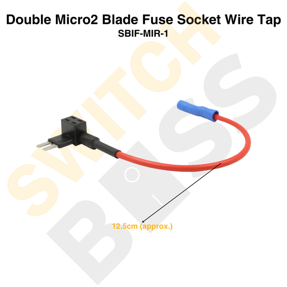 Double Micro2 Blade Fuse Socket Wire Tap