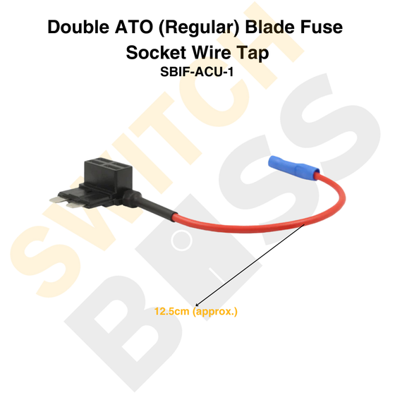 Double ATO (Regular) Blade Fuse Socket Wire Tap
