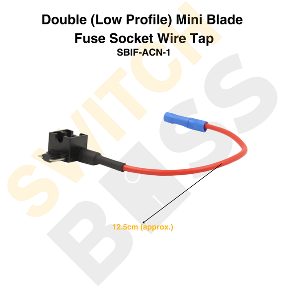 Double (Low Profile) Mini Blade Fuse Socket Wire Tap
