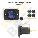 Dual QC USB Charger - Round-18