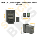 Dual QC USB Charger - suit Suzuki Jimny-9