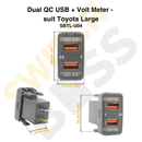 Dual QC USB + Volt Meter - suit Toyota Large-10