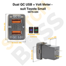 Dual QC USB + Volt Meter - suit Toyota Small-9