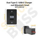 Dual Type-C / USB-C Charger - suit Mitsubishi Small-6