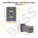 Dual USB Charger - suit Suzuki Jimny-7