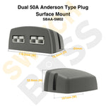 Dual 50A Anderson Type Plug - Surface Mount