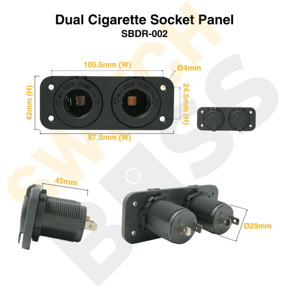 Dual Cigarette Socket Panel