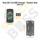 Dual QC 3.0 USB Charger - Rocker Size-11