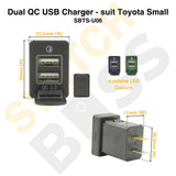 Dual QC USB Charger - suit Toyota Small