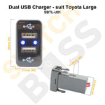 Dual USB Charger - suit Toyota Large